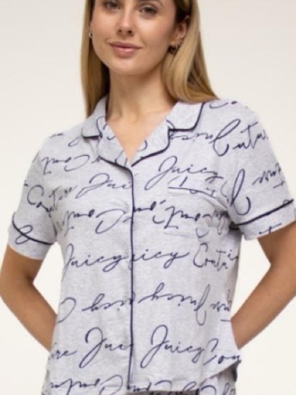 Juicy Couture Script-Print Short Sleeve Pajama Top